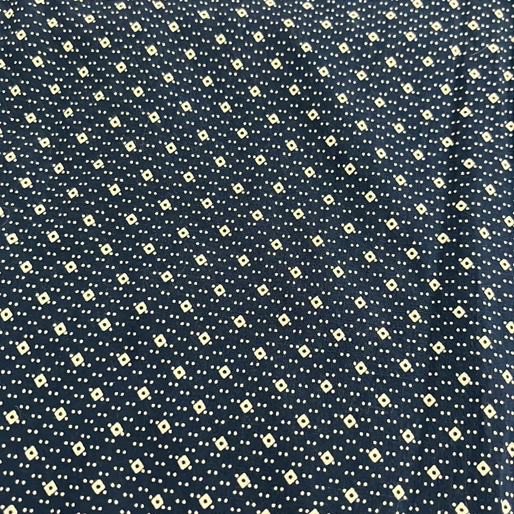 J.Crew navy blue small print shirt sleeve button down shirt Size XL